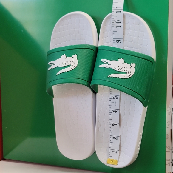 ❗️LACOSTE White Slide Sandals with Embossed Logo ❗️ - Picture 4 of 15